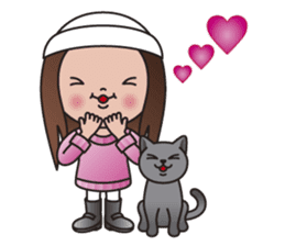 REBECCA and MIA (A Girl and Her Cat) sticker #10327493