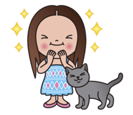 REBECCA and MIA (A Girl and Her Cat) sticker #10327494