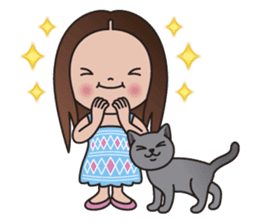 REBECCA and MIA (A Girl and Her Cat) sticker #10327494