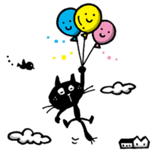 Black cat "Matton" with Friends 4 sticker #10329505