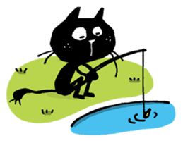 Black cat "Matton" with Friends 4 sticker #10329508