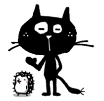 Black cat "Matton" with Friends 4 sticker #10329526