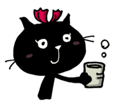 Black cat "Matton" with Friends 7 sticker #10330054