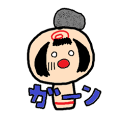 Pretty Japanese wooden doll sticker #10333459