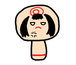 Pretty Japanese wooden doll sticker #10333460