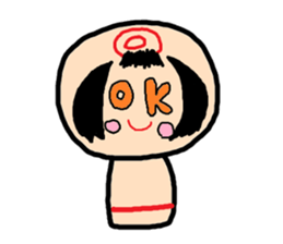 Pretty Japanese wooden doll sticker #10333468
