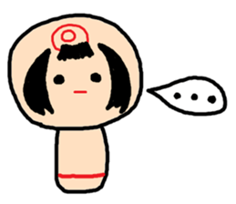 Pretty Japanese wooden doll sticker #10333470