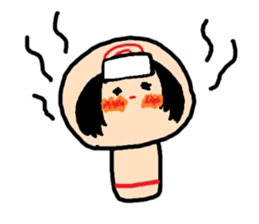 Pretty Japanese wooden doll sticker #10333472