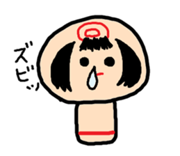 Pretty Japanese wooden doll sticker #10333473