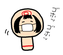 Pretty Japanese wooden doll sticker #10333474