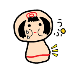 Pretty Japanese wooden doll sticker #10333477