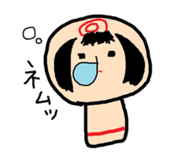 Pretty Japanese wooden doll sticker #10333478