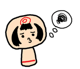 Pretty Japanese wooden doll sticker #10333483