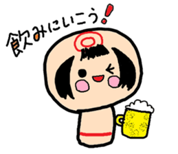 Pretty Japanese wooden doll sticker #10333493