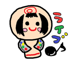 Pretty Japanese wooden doll sticker #10333495