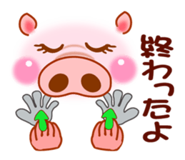 Smiley sign language of a pig ver.2 sticker #10336915