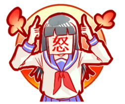 Easy girl out to the face sticker #10337147