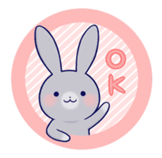 Lovey-dovey rabbit Gray rabbit ver sticker #10338018