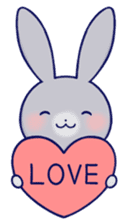 Lovey-dovey rabbit Gray rabbit ver sticker #10338020