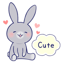 Lovey-dovey rabbit Gray rabbit ver sticker #10338021