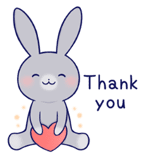 Lovey-dovey rabbit Gray rabbit ver sticker #10338023