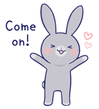 Lovey-dovey rabbit Gray rabbit ver sticker #10338028