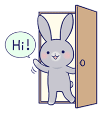 Lovey-dovey rabbit Gray rabbit ver sticker #10338029