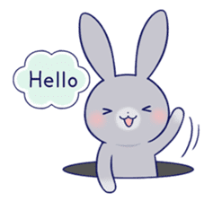 Lovey-dovey rabbit Gray rabbit ver sticker #10338030