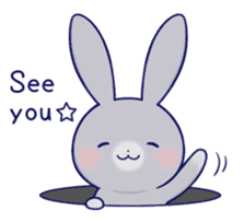 Lovey-dovey rabbit Gray rabbit ver sticker #10338031