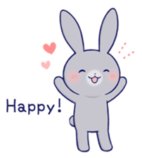 Lovey-dovey rabbit Gray rabbit ver sticker #10338035