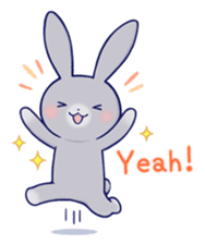 Lovey-dovey rabbit Gray rabbit ver sticker #10338040