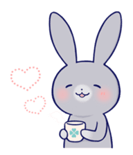 Lovey-dovey rabbit Gray rabbit ver sticker #10338041