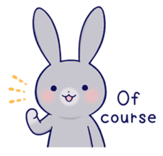 Lovey-dovey rabbit Gray rabbit ver sticker #10338054
