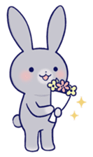 Lovey-dovey rabbit Gray rabbit ver sticker #10338055