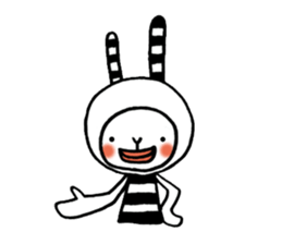 striped rabbit shimashima sticker #10338577