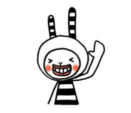 striped rabbit shimashima sticker #10338578
