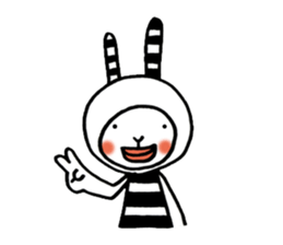 striped rabbit shimashima sticker #10338579