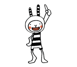 striped rabbit shimashima sticker #10338580