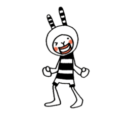 striped rabbit shimashima sticker #10338581