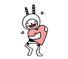 striped rabbit shimashima sticker #10338582
