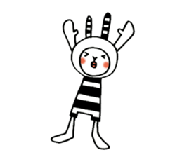 striped rabbit shimashima sticker #10338583