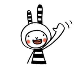 striped rabbit shimashima sticker #10338584