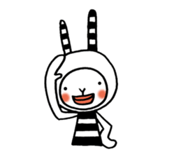 striped rabbit shimashima sticker #10338585