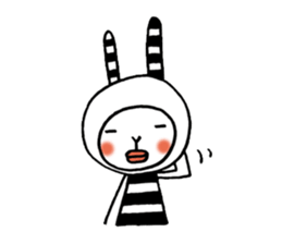 striped rabbit shimashima sticker #10338586