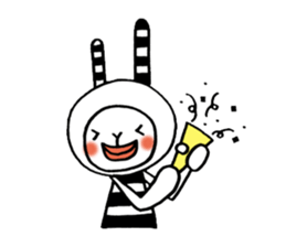 striped rabbit shimashima sticker #10338587