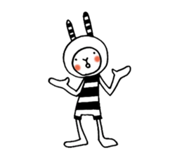 striped rabbit shimashima sticker #10338588