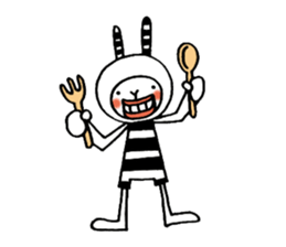 striped rabbit shimashima sticker #10338589