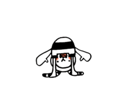 striped rabbit shimashima sticker #10338590