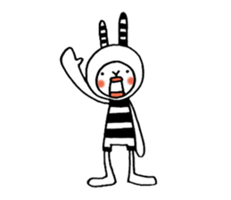 striped rabbit shimashima sticker #10338591