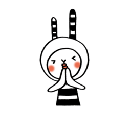 striped rabbit shimashima sticker #10338592